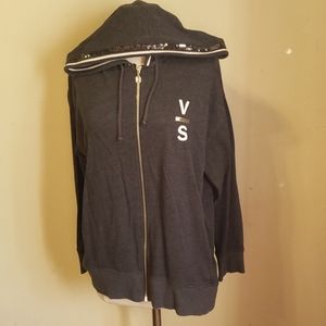 Victoria's secret charcoal gray zip up hoodie